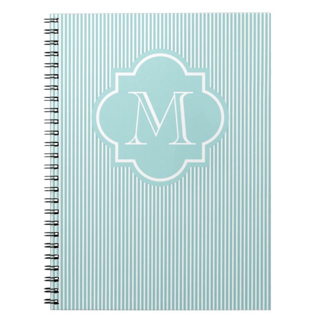 Cuaderno Portátil monograma M personalizado | Turquesa (Frente)