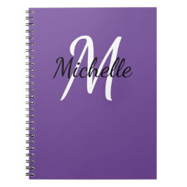 Cuaderno Portátil monograma malva y blanco Personalizado