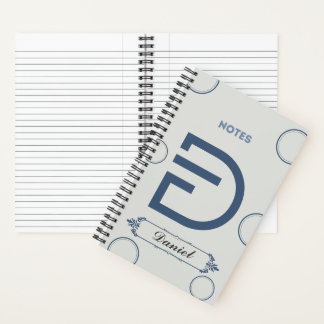 Cuaderno Portátil monograma moderno con letra D