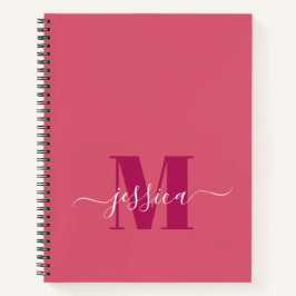 Cuaderno Portátil monograma personalizado rosa y rosa