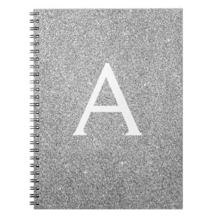 Cuaderno Portátil monograma Purpurina de Relieve metalizado