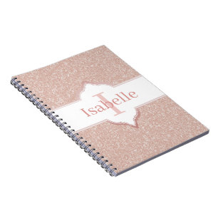 Cuaderno Portátil monograma Purpurina rosa