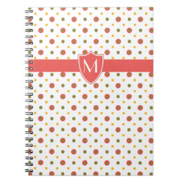 Cuaderno Portátil monograma rojo de monograma, polaco blanc