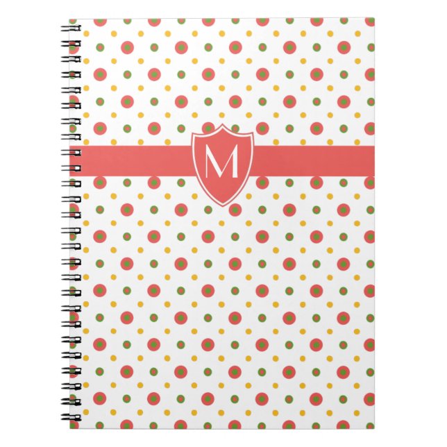 Cuaderno Portátil monograma rojo de monograma, polaco blanc (Frente)