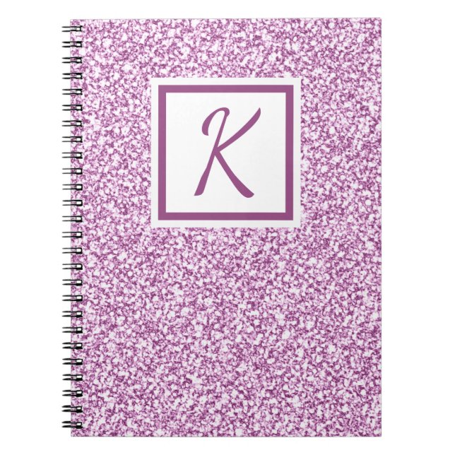 Cuaderno Portátil monograma rosado con aguja personalizado (Frente)