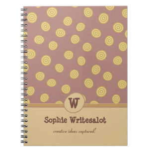 Cuaderno Portátil monograma sinóptico personalizado Tan y T