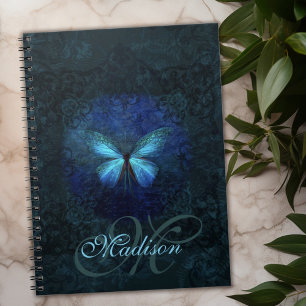 Cuaderno Portátil monogramado Blue Butterfly