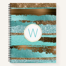 Cuaderno Portátil monogramado Bronze Glitz