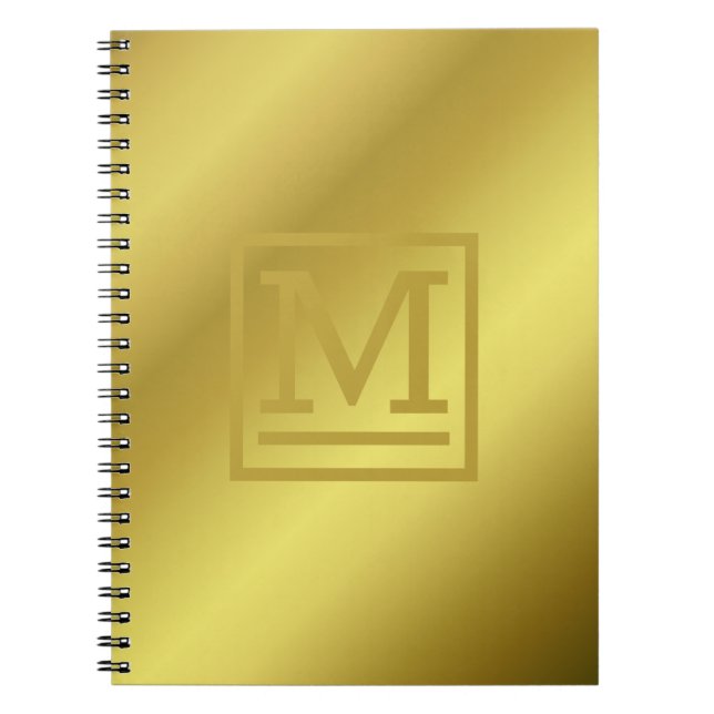 Cuaderno Portátil monogramado Gold Block 24K (Frente)