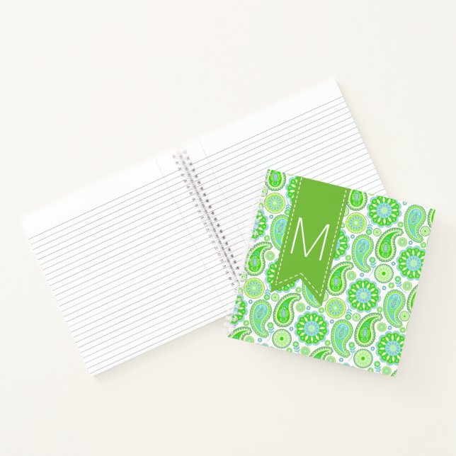 Cuaderno Portátil monogramado Green Paisley (Interior)