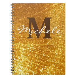 Cuaderno Portátil monogramado Purpurinoso de oro personaliz