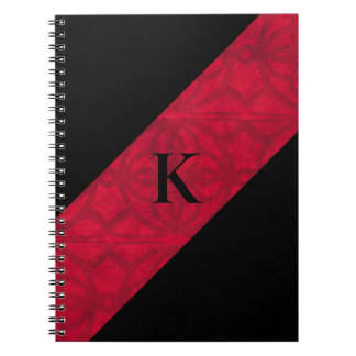 Cuaderno Portátil monogramado Scarlet Red Batik Black