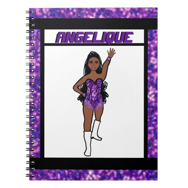 Cuaderno Portátil morado de bailarina #1 (Frente)