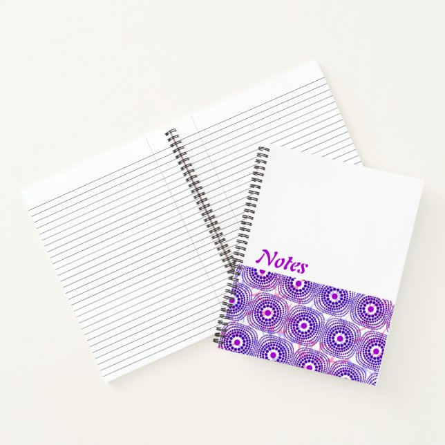 Cuaderno Portátil morado de patrón de Ankara (Interior)