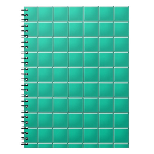 Cuaderno Portátil - Mosaico Verde azulado (Frente)