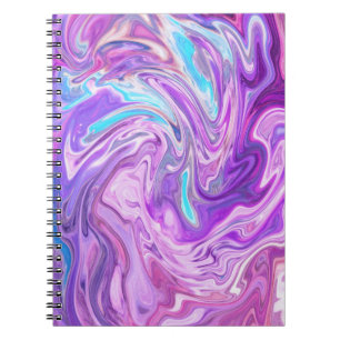 Cuaderno Portátil Multicolor de espiral de mármol púrpur
