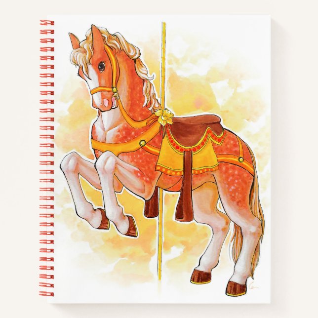 Cuaderno Portátil naranja Carousel Horse (Anverso)