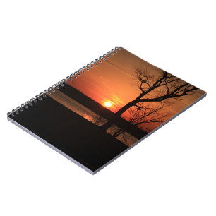 Cuaderno Portátil naranja Sunset y Trees