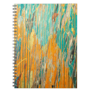 Cuaderno Portátil Naranja verde azulado Weathered Wood Resu