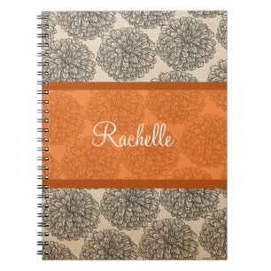 Cuaderno Portátil naranja Vintage Zinnia