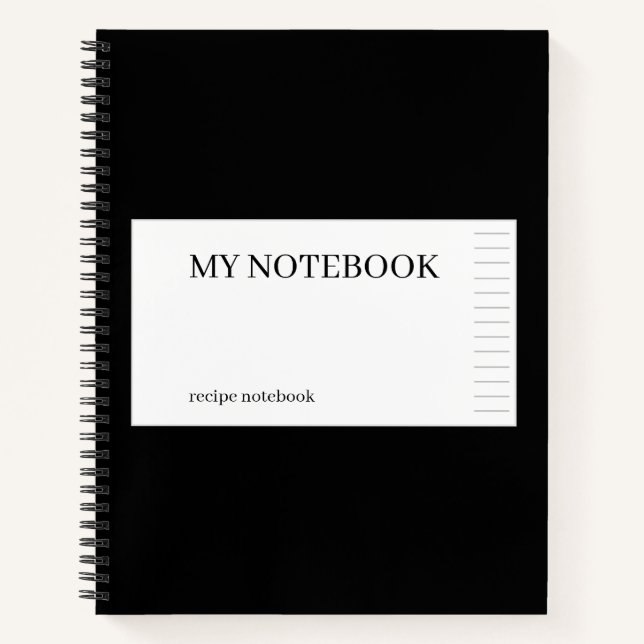 Cuaderno Portátil negro de receta (Anverso)