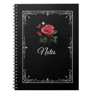 Cuaderno Portátil negro de Rosa, tinta y tiempo