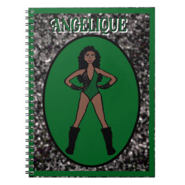 Cuaderno Portátil negro verde bailarín #