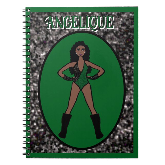 Cuaderno Portátil negro verde bailarín # (Frente)