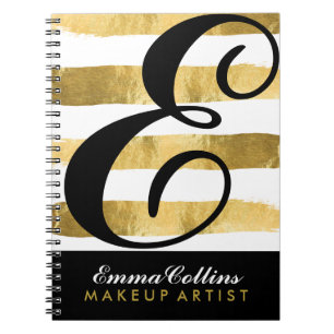 Cuaderno Portátil negro y dorado de Personalizable