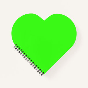 Cuaderno Portátil Neon Green Heart Shaped