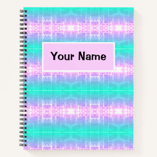 Cuaderno Portátil Neon Turquoise Purple Electric Spiral