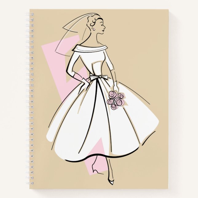 Cuaderno Portátil neutral de moda para novia (Anverso)