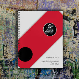 Cuaderno Portátil Ninja personalizado blanco y rojo