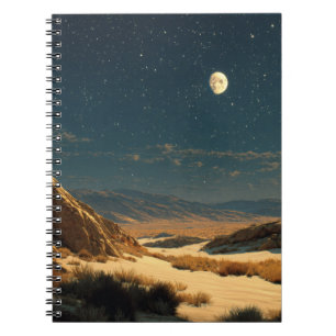 Cuaderno Portátil Noche Estelar Desértico iluminado por lun