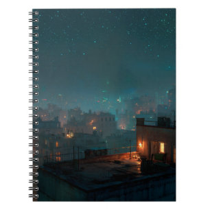 Cuaderno Portátil nocturno Starry Rooftop City