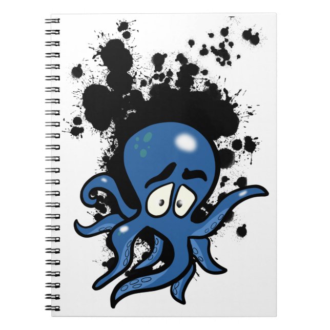 Cuaderno Portátil Octopus Personalizado Azul (Frente)