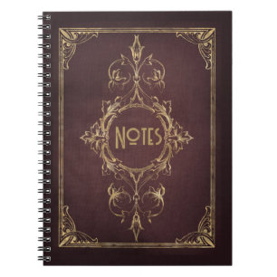 Cuaderno Portátil Ornate Brown and Gold Frame