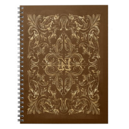 Cuaderno Portátil Ornate Brown and Gold Frame