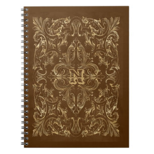 Cuaderno Portátil Ornate Brown and Gold Frame
