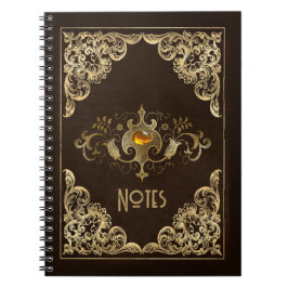 Cuaderno Portátil Ornate Brown and Gold Frame