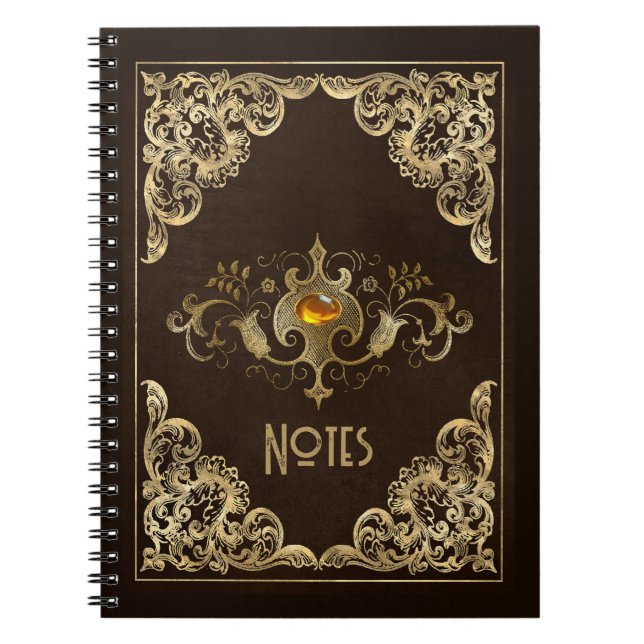 Cuaderno Portátil Ornate Brown and Gold Frame (Frente)