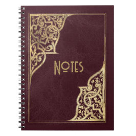 Cuaderno Portátil Ornate Burgundy and Gold Frame