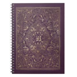 Cuaderno Portátil Ornate Purple y Gold Frame