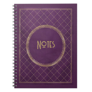 Cuaderno Portátil Ornate Purple y Gold Frame