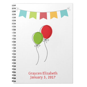 Cuaderno Portátil, padres nuevos, globos, libro de bebés Ke