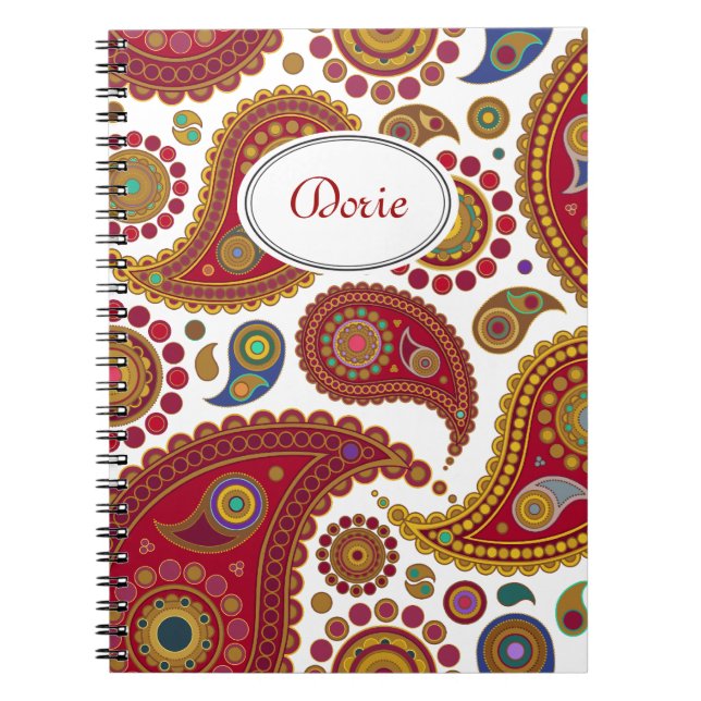 Cuaderno Portátil Paisley exótico (Frente)