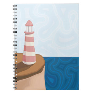 Cuaderno Portátil panorámico de faro a rayas