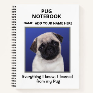 Cuaderno Portátil para amantes de Pug