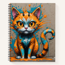 Cuaderno Portátil para balas de gato de naranja Aqua/Verde 