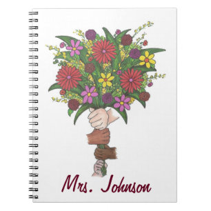 Cuaderno Portátil para Bouquet de flores manos personalizad